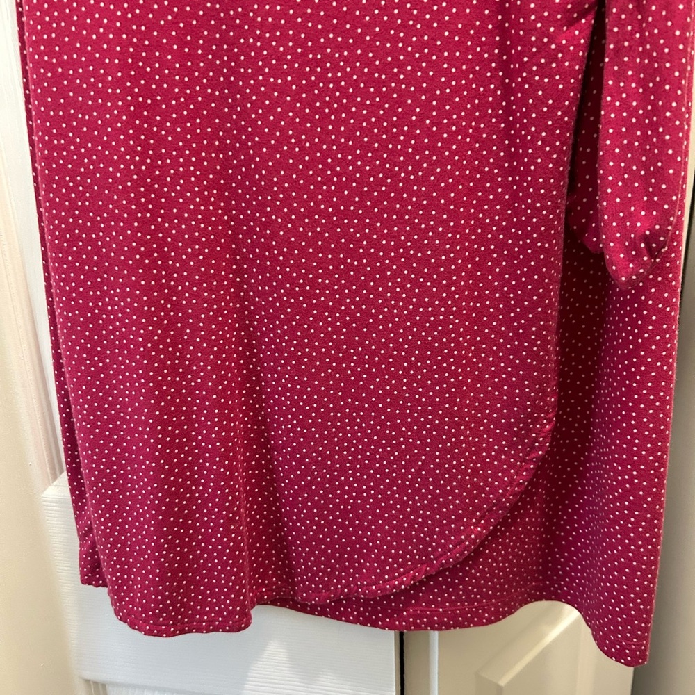 LOFT Fuchsia Polka Dot Dress - Picture 6 of 7